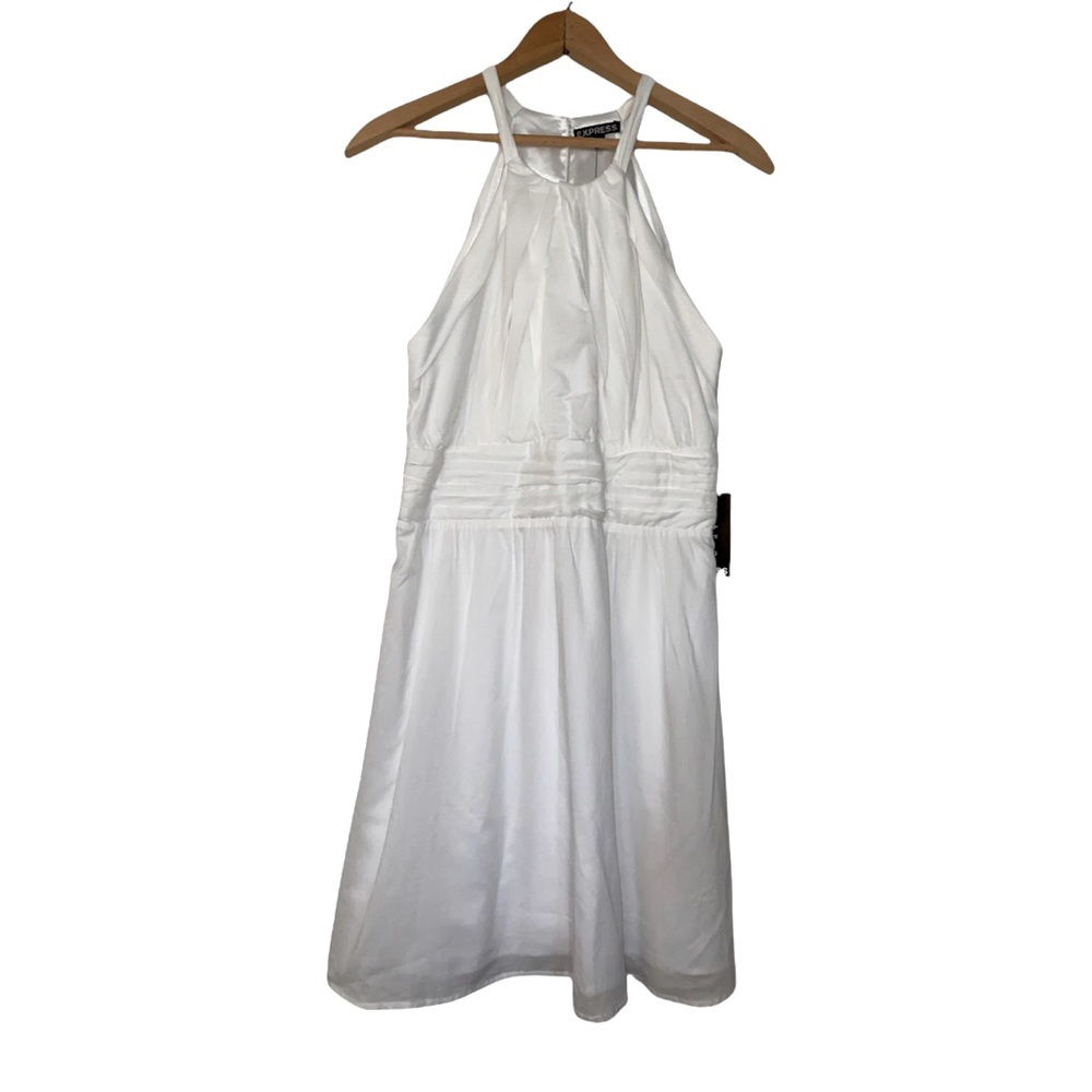 Express Dress Size 8 Medium White Halter Fit & Flare Party Wedding Bridal